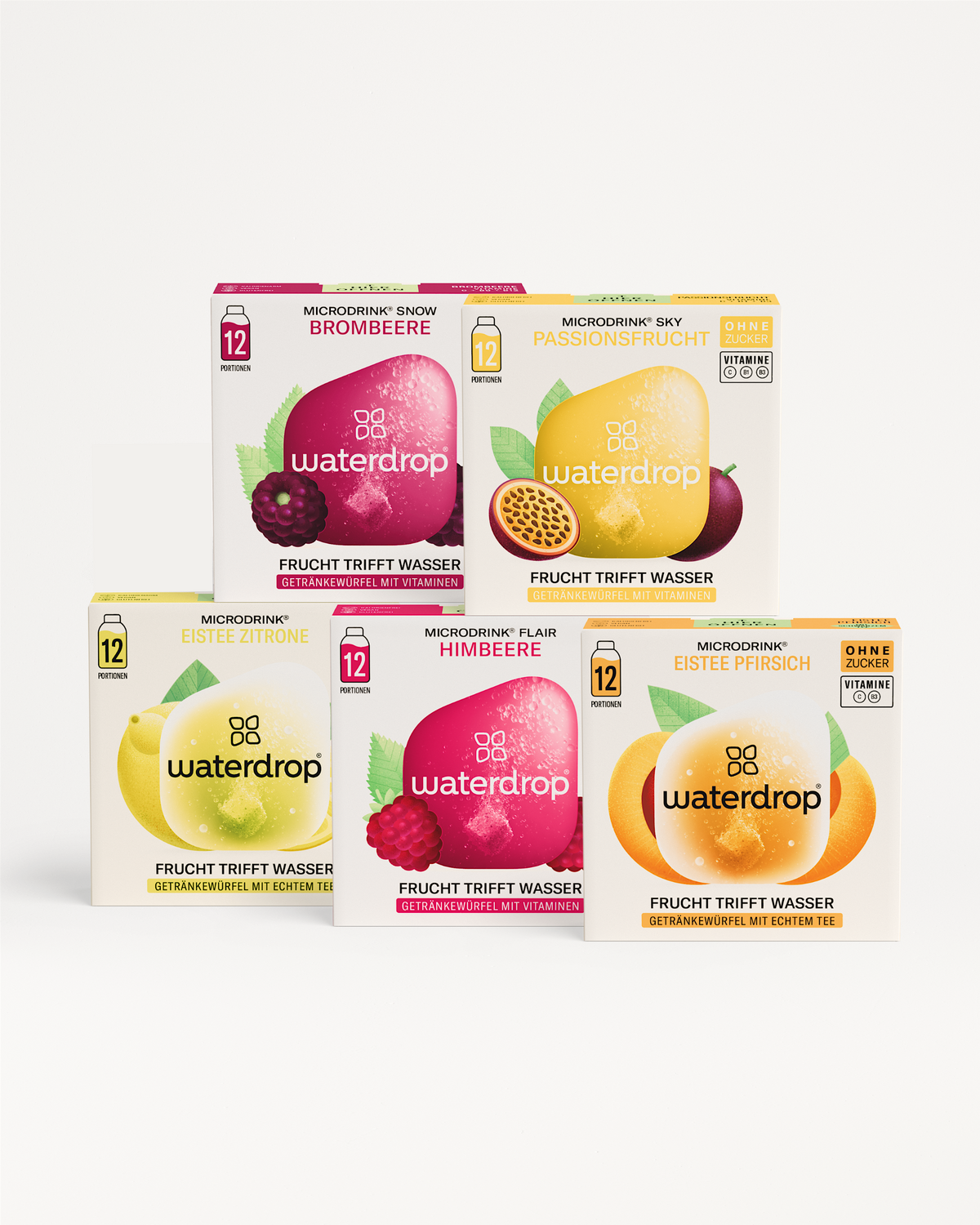 30 Tage Hydration Set: Fünf Microdrink-Sorten, vitaminreich, zuckerfrei.